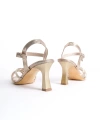 Shoecide Lux Pasy Altın İnce Topuk Sivri Burun Abiye Ayakkabı 8 Cm Topuk 209