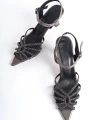 Shoecide Lux Pasy Platin İnce Topuk Sivri Burun Abiye Ayakkabı 8 Cm Topuk 209