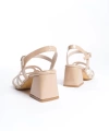 Shoecide Lux Pedm Rugan Nut Alçak Kalıntopuk Taşlı Sandalet 5 Cm 205