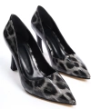 Shoecide Lux Siyah Leopar Desen Rugan Boyalı Ökçe(topuk) Günlük Ayakkabı 302