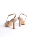 Shoecide Lux Yekl Nut Cilt Kumaş Detaylı Topuklu Ayakkabı 307 (8) Cm Topuk