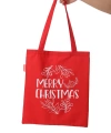 Shoecide Merry Christmas Baskılı Kırmızı Bez Çanta