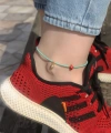 Shoecide Metal Ananas Detaylı Mavi Boncuklu Halhal