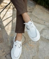 Shoecide Mevsimlik Keten Ayakkabı 008 Beyaz