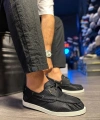 Shoecide Mevsimlik Keten Ayakkabı 008 Siyah (beyaz Taban)