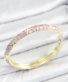 Shoecide Mineli Pirinç Pembe Sarmal Desenli Gold Renk Kadın Kelepçe