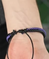 Shoecide Mor Deri Erkek Bileklik