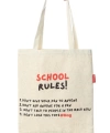 Shoecide Okul Kuralları Baskılı Bez Çanta