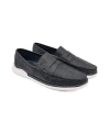 Shoecide Pergamon Siyah Kroko Desenli Hakiki Deri Erkek Günlük Ayakkabı