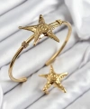 Shoecide Pirinç Deniz Yıldızı Model Gold Renk Bileklik Yüzük Set