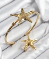 Shoecide Pirinç Deniz Yıldızı Model Gold Renk Bileklik Yüzük Set
