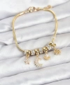 Shoecide Pirinç Gold Renk Ay Charm Model Charmlı Kadın Bileklik