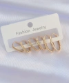 Shoecide Pirinç Gold Renk İnce Oval Küpe Seti