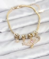 Shoecide Pirinç Gold Renk Kanatlı Charmlı Kadın Bileklik