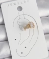 Shoecide Pirinç Gold Renk Kare Zirkon Taşlı Kadın Kıkırdak Küpe
