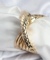 Shoecide Pirinç Gold Renk Kıvrımlı Yarım Kelepçe Bileklik