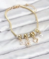 Shoecide Pirinç Gold Renk Kutup Yıldızı Ve Kalp Charmlı Kadın Bileklik