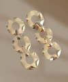 Shoecide Pirinç Gold Renk Oval Ayna Model Sallantılı Küpe