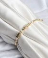 Shoecide Pirinç Gold Renk Vıp Seri İnce Kemik Model Zirkon Taşlı Kadın Bileklik