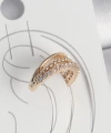 Shoecide Pirinç Gold Renk Zirkon Taşlı 3lü Sıralı Model Kadın Kıkırdak Küpe