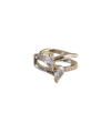 Shoecide Pirinç Gold Renk Zirkon Taşlı Damla Earcuff Küpe