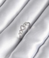 Shoecide Pirinç Gümüş Renk Zirkon Taş Detay Kalp Model Kadın Yüzük