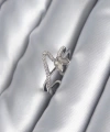 Shoecide Pirinç Gümüş Renk Zirkon Taş Detay Kelebek Model Kadın Yüzük