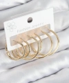 Shoecide Pirinç Halka Model Gold Renk Kadın Set Küpe