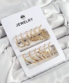 Shoecide Pirinç Karışık Halka Model Gold Renk 6 Çift Kadın Küpe Set