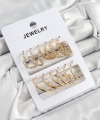 Shoecide Pirinç Karışık Halka Model Gold Renk 6 Çift Kadın Küpe Set