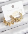 Shoecide Pirinç Kıvrımlı Halka Model Gold Renk Kadın Küpe
