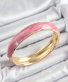 Shoecide Pirinç Pembe Mineli Mermer Desen Model Gold Renk Kadın Kelepçe