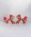 Shoecide Pirinç Pembe Renk Fiyonk Küpe