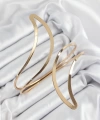 Shoecide Pirinç Soyut Alev Desenli Gold Renk Kadın Pazu Bileklik