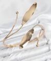 Shoecide Pirinç Yaprak Model Gold Renk Kadın Pazu Bileklik