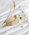 Shoecide Pirinç Yaprak Model Gold Renk Kadın Pazu Bileklik