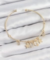 Shoecide Pirinç Zirkon Taşlı Kelebek Ve Yıldız Model Gold Renk Charm Bileklik