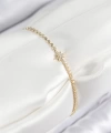 Shoecide Pirinç Zirkon Taşlı Kutup Yıldızı Model Ezme Zincir Gold Renk Kadın Bileklik