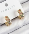 Shoecide Pirinç Zirkon Taşlı Yıldız Desen Model Gold Renk Kadın Küpe
