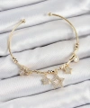 Shoecide Pirinç Zirkon Taşlı Yıldız Model Gold Renk Charm Bileklik