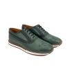 Shoecide Presto Yeşil Hakiki Deri Günlük Erkek Ayakkabı