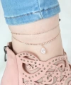 Shoecide Rose Renk Çift Zincirli Damla Taşlı Hal Hal