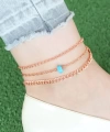 Shoecide Rose Renk Zincirli Mavi Boncuklu Hal Hal