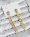 Shoecide Sallantılı Krem Mineli Gold Renk Kadın Küpe