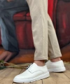 Shoecide Sb0003 Bağcıklı Klasik Beyaz Kalın Taban Casual Erkek Ayakkabı