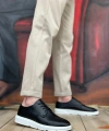 Shoecide Sb0003 Bağcıklı Klasik Siyah Beyaz Yüksek Taban Casual Erkek Ayakkabı