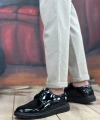 Shoecide Sb0003 Bağcıklı Klasik  Siyah Siyah Taban Rugan Yüksek Taban Casual Erkek Ayakkabı