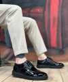 Shoecide Sb0003 Bağcıklı Klasik  Siyah Taban Rugan Yüksek Taban Casual Erkek Ayakkabı