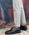 Shoecide Sb0003 Bağcıklı Klasik Siyah Yüksek Siyah Taban Casual Erkek Ayakkabı