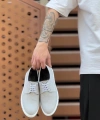 Shoecide Sb0003 Bağcıklı Klasik Spor Gri Renk Keten Yüksek Taban Casual Erkek Ayakkabı
